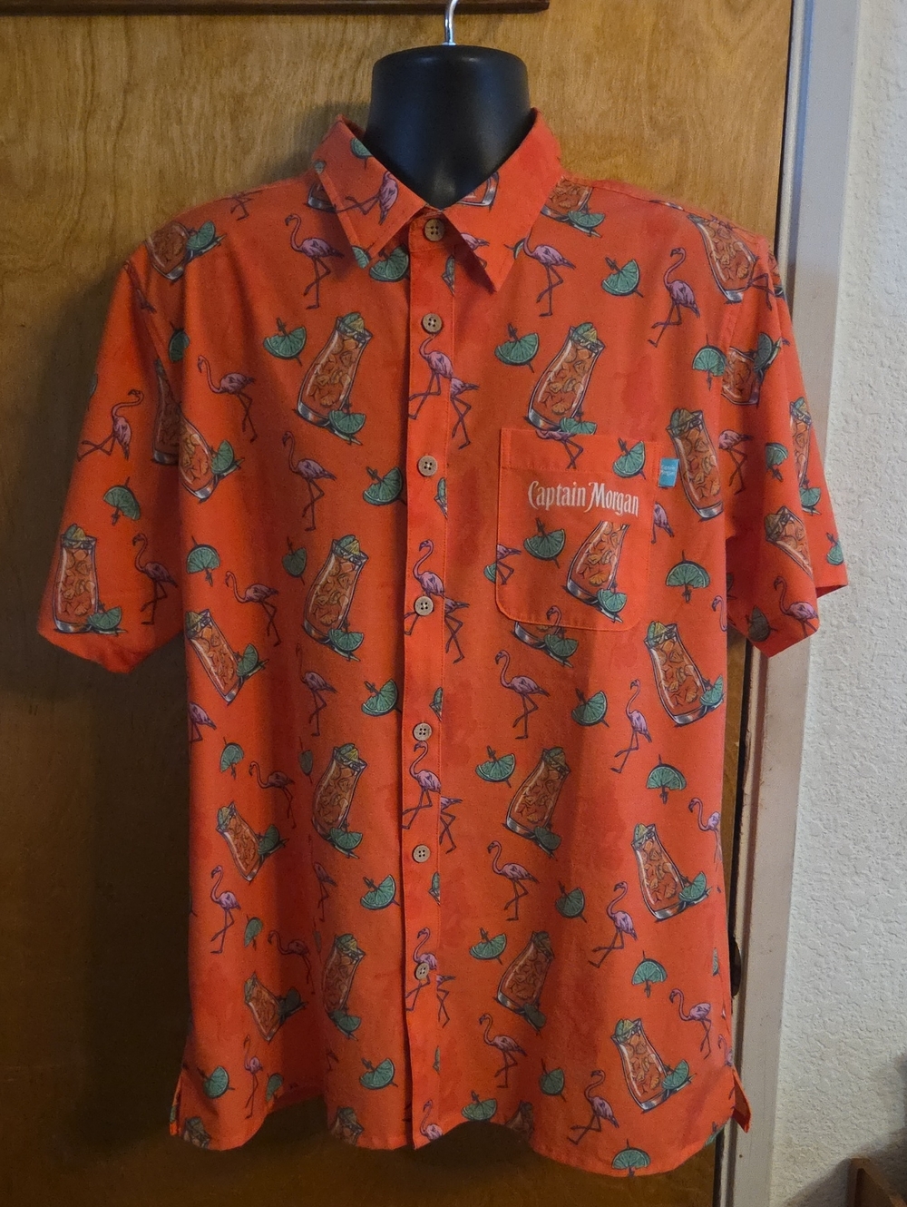 Shinesty Captain‎ Morgan Hawaiiian Shirt Short Sleeve  Size XL